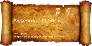 Pajenszky Ilián névjegykártya